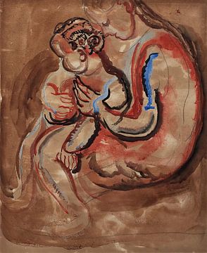 Frances Hodgkins - Zonder titel [Moeder en kind] (circa 1924) van Peter Balan