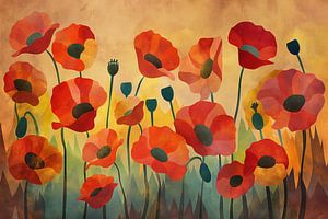 Rote Mohnblumen