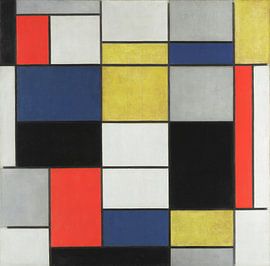 Large composition A with black, red, gray, yellow and blue, Piet Mondriaan