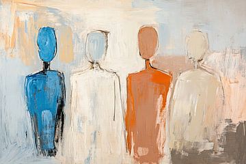 Abstracte Mensen Kleuren van Kunst Kriebels