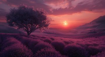 Lavendel en morning glories van fernlichtsicht