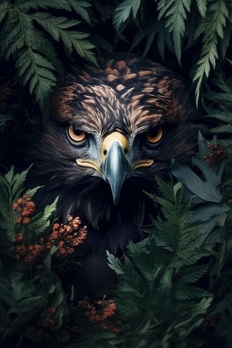 Portret van een aderlaar in het bos