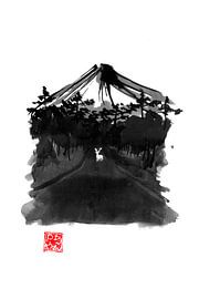 deer in the middle of the road sur Péchane Sumie