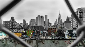 Blick von der Manhattan Bridge van Kurt Krause
