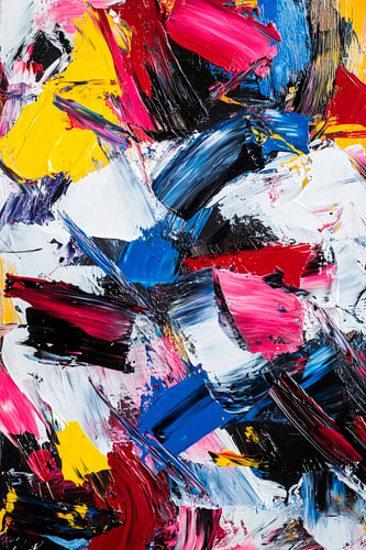 Kleurrijk abstract schilderij - Dynamisch