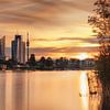 Vienna with a view of the Donaucity at sunset. by Voss Fine Art Fotografie