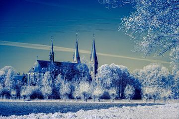 Infrarood Trappisten klooster blauwzweem van Joris Buijs Fotografie