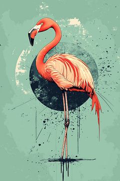 Flamingo Poëzie in Abstractie Tijdloze Schoonheid van Eva Lee
