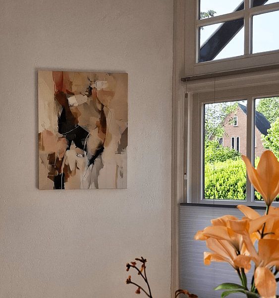 Customer photo: Modern and abstract in warm colours by Studio Allee, on canvas