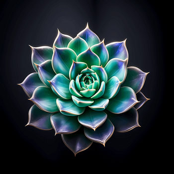 Wandkunst mit Kristall-Sukkulenten | Futuristischer botanischer Druck | Luxuriöse, moderne Pflanzen-Dekoration