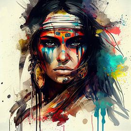Turquoise Warpaint Warrior by Chromatic Fusion Studio