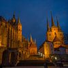 Erfurt - Erfurter Dom und Kirche St. Severi bei Nacht von t.ART