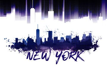 Graphic Art NYC Skyline | purple van Melanie Viola