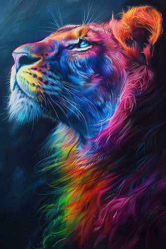 Macht in Farbe - Majestätischer Löwe