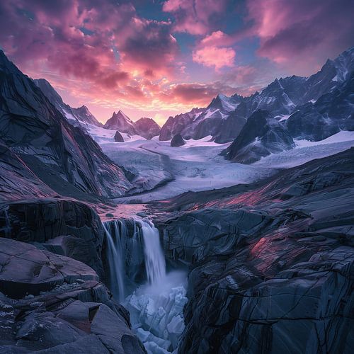 Luchtkleuren boven bergen