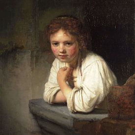 Meisje in 't venster - Rembrandt van Rijn van Marieke de Koning