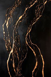 Elegante Marmorierung in Schwarz und Gold von Poster Art Shop