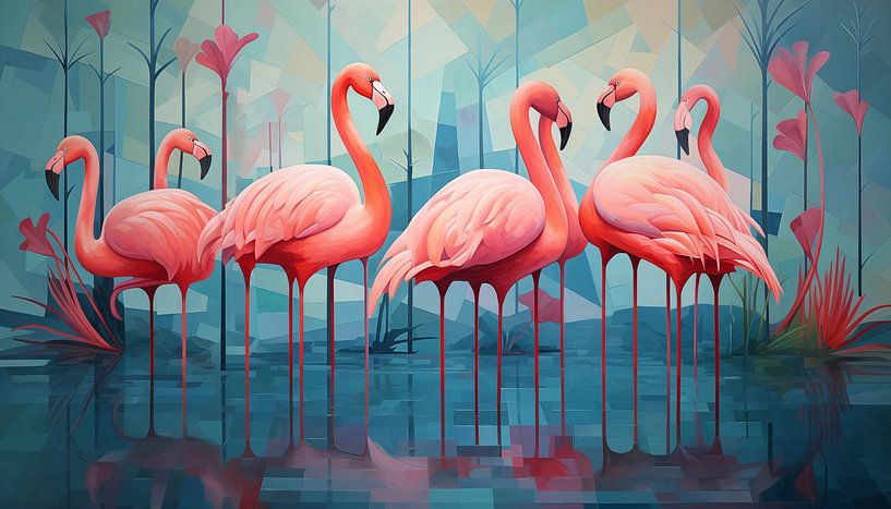 Abstract flamingo&#039;s panorama by TheXclusive Art