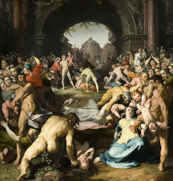 Das Massaker an den Unschuldigen, Cornelis van Haarlem. von Meisterhafte Meister