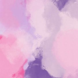 Peinture abstraite aux tons rose et lavande sur Dina Dankers