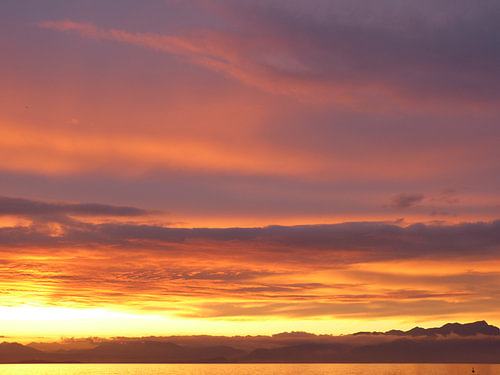 Prachtig zonlicht en -lucht