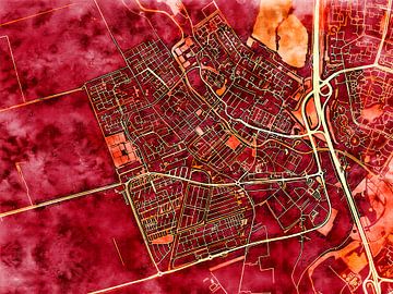 Kaart van IJsselstein in de stijl 'Amber Autumn' van Maporia