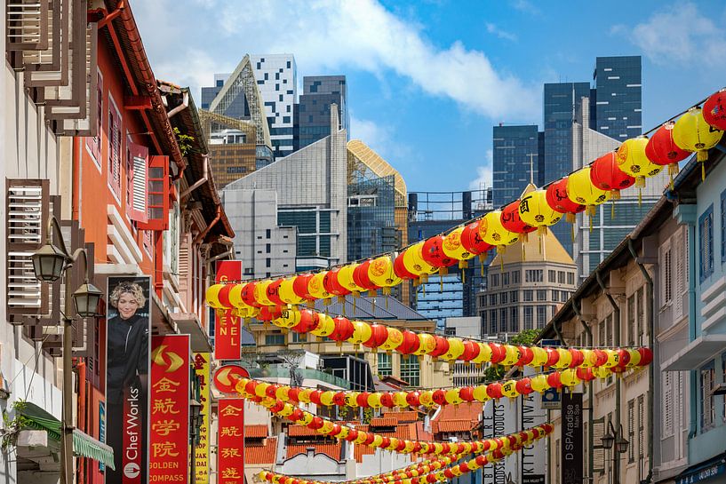 Singapore Chinatown en wolkenkrabber landschap van Christoph Hermann