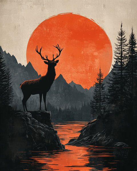 Majestueus Herten Silhouet van Lufy