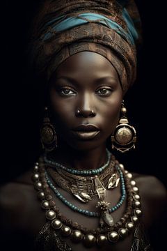 Portret van een Afrikaanse vrouw van Carla Van Iersel
