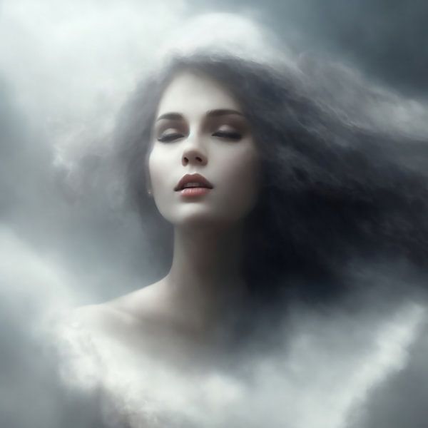 Vrouw in de mist in zwart / wit by Brian Morgan