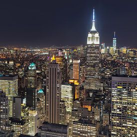 Midtown East, Manhattan vanaf Top of de Rock (Rockefeller Center) van Mark De Rooij