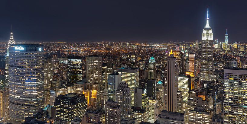 Midtown East, Manhattan vanaf Top of de Rock (Rockefeller Center) van Mark De Rooij