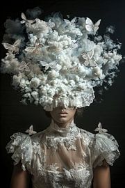 woman with butterflies