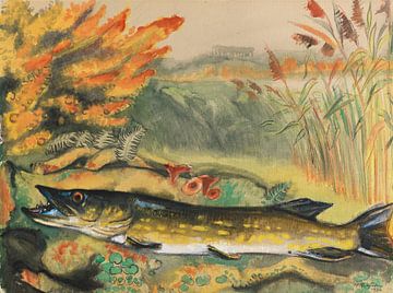 Max Pechstein, Pike in a Landscape by a Lake, 1936 by Atelier Liesjes