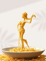 Surreal Pasta Woman – Creative Spaghetti Sculpture Art
