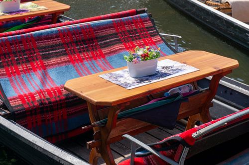 Table traditionnelle sur une barque dans la réserve naturelle du Spreewald, dans le Brandebourg, excursion touristique en barque sur Animaflora PicsStock