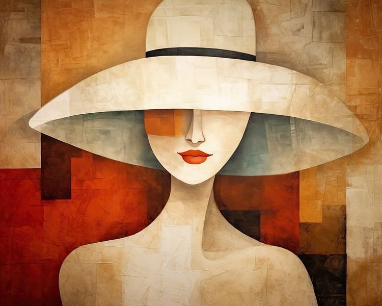 Lady with Hat 204.90 by Eye catching paintings