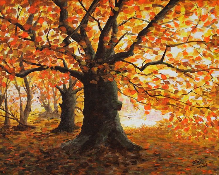 Boom in volle herfstpracht van Marlouke San Giorgi