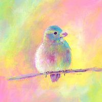 Süßer bunter Vogel Acrylgemälde quadratisch