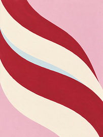 Burgundy and Cream Abstract Curves by Mosaic Dialogue