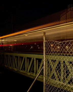 Train crossing a bridge. by Jeroen Beemsterboer