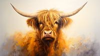 Portrait of a Scottish highlander semi-abstract style