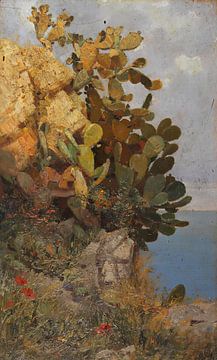 Hans Unger - Cactus sur la côte de Taormina, Sicile (ca. 1899) sur Peter Balan