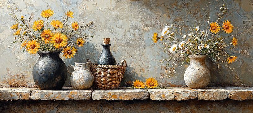 Autumn Still Life Flowers by Art Whims