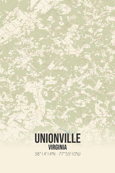 Vintage map of Unionville (Virginia), USA. by Prints of Place