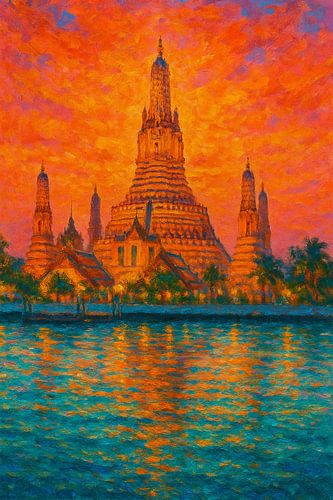 Bangkok - Wat Arun bij zonsondergang
