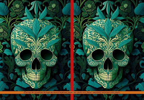 Groene schedel Allerzielen collage