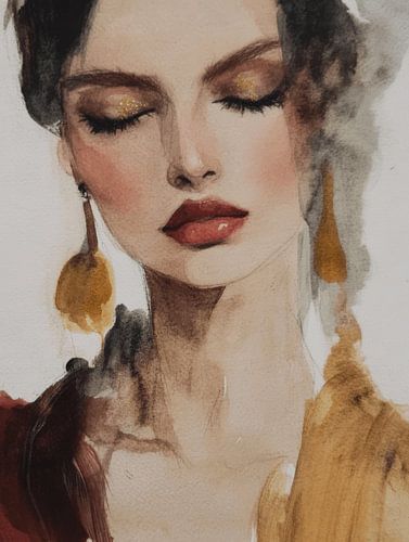 Modern portret in warme kleuren