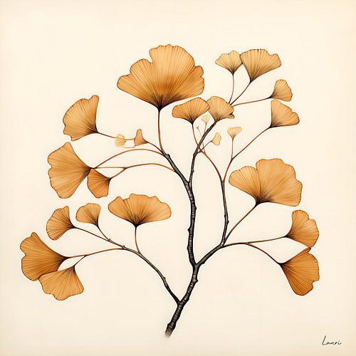 Branche dans les tons dorés