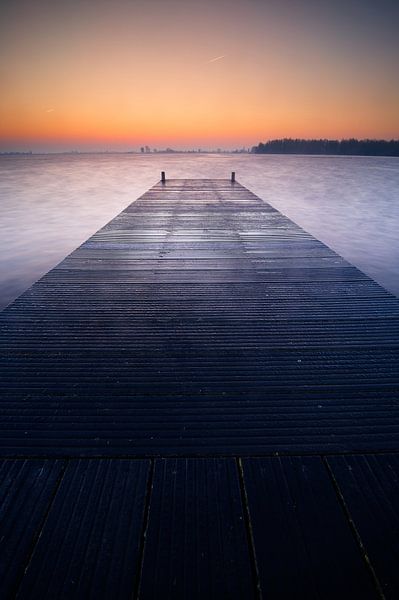 Niederländische Seen vor Sonnenaufgang von Dirk-Jan Steehouwer